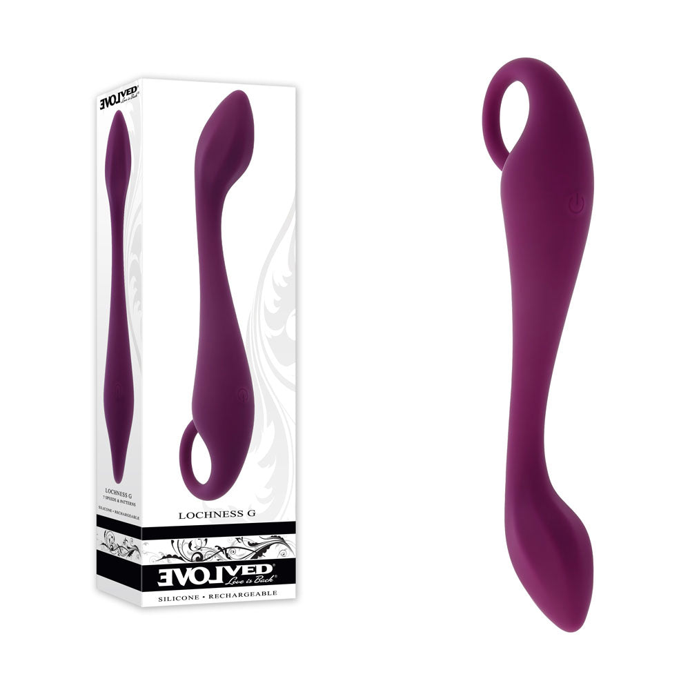 Evolved LOCHNESS G -  19 cm USB Rechargeable Vibrator in packaging, designed for satisfying G-spot orgasms.
