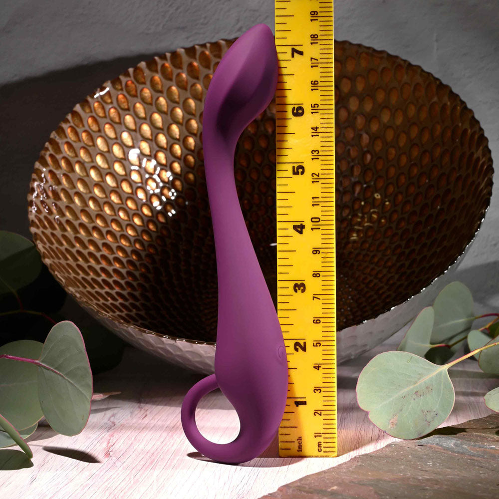 Evolved LOCHNESS G -  19 cm USB Rechargeable Vibrator next to a measurement ruler, showcasing its size.