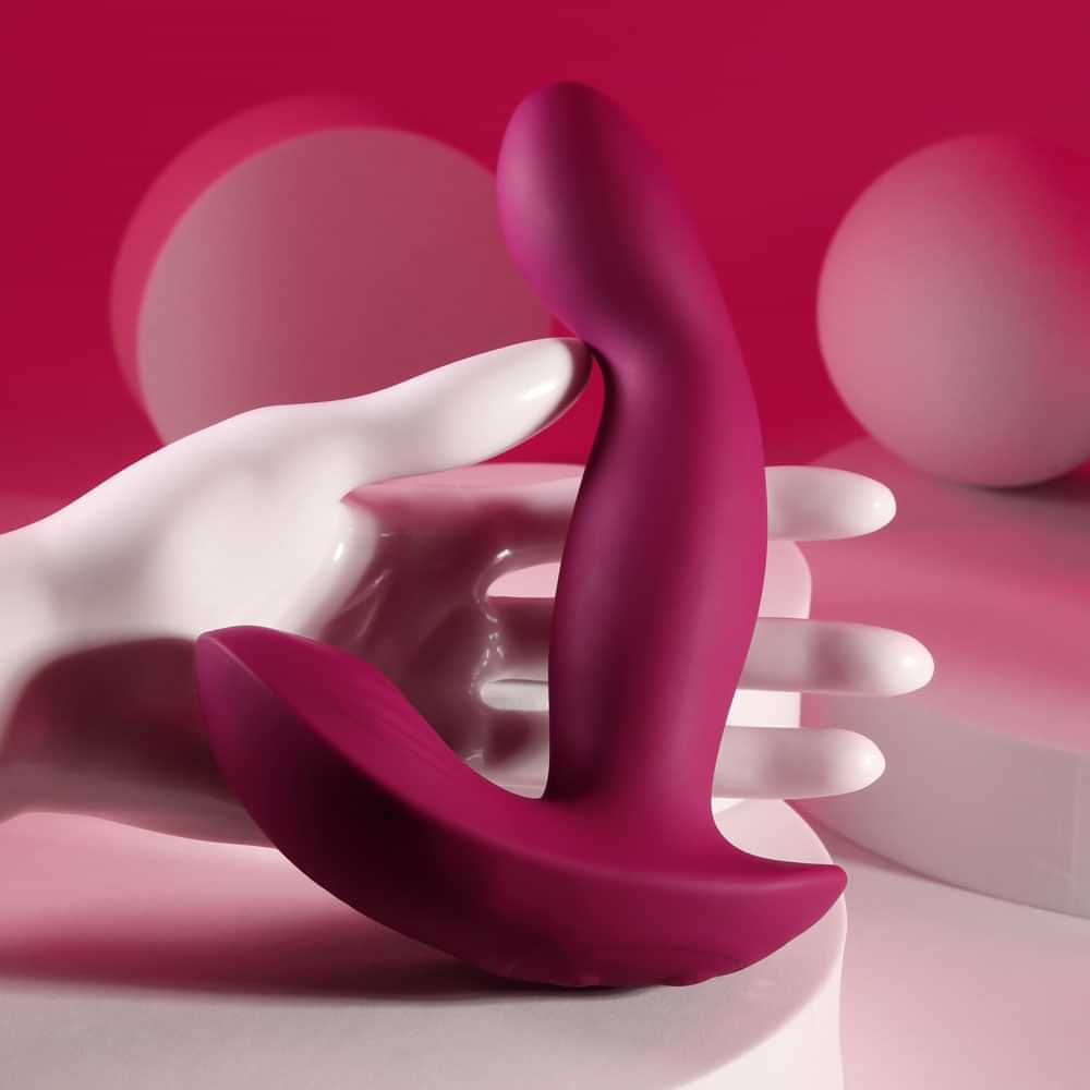 Evolved COME ON OVER - Burgundy  15.9 cm USB Rechargeable Vibrator with Wireless Remote