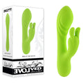 Evolved BRAT BUNNY -  16.2 cm USB Rechargeable Rabbit Vibrator in vibrant green packaging and design.