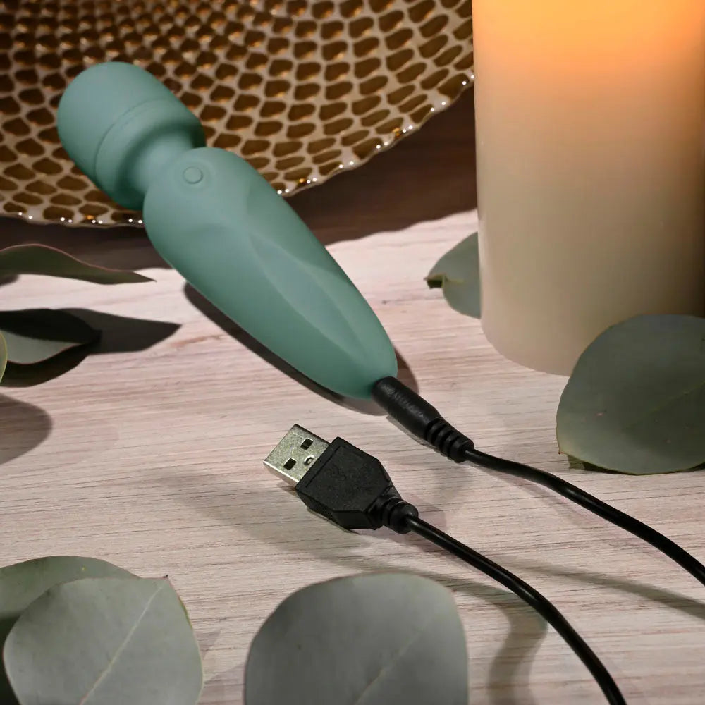 Evolved RUMBLE WAND - Olive  13.4 USB Rechargeable Mini Massage Wand Evolved Discreet Intimate Essentials.