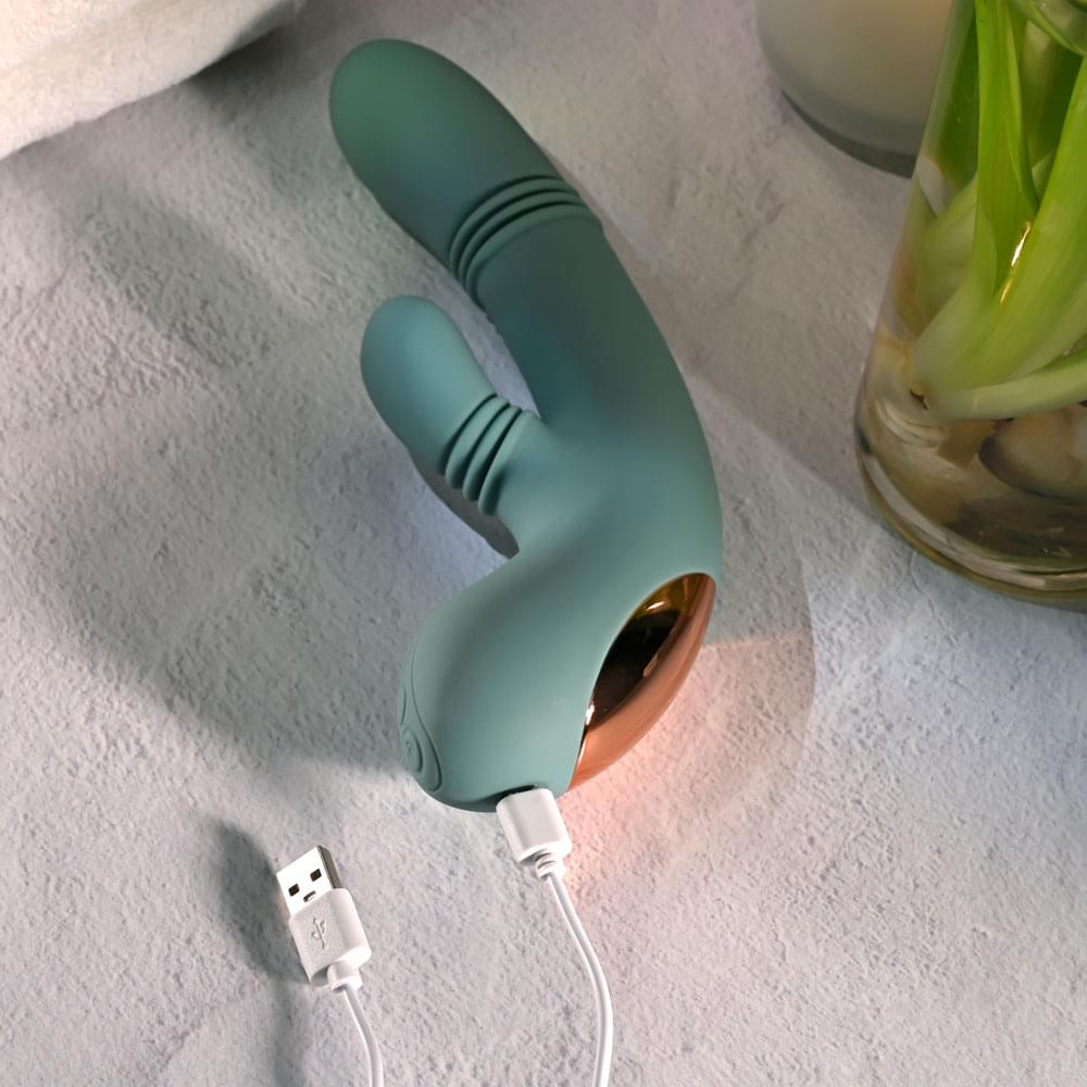 Evolved RUB ME TENDER -  USB Rechargeable Gyrating & Thrusting Rabbit Vibrator