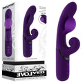 Evolved PLEASURE PUFF, a 24.1 cm USB rechargeable inflatable rabbit vibrator in purple, designed for intense pleasure and satisfaction.