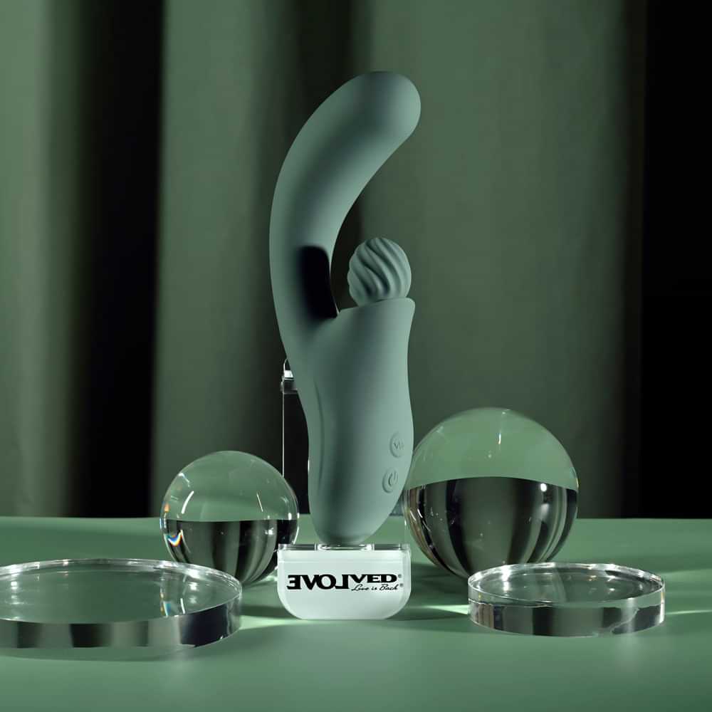 Evolved SPIRAL CHARM -  18 cm USB Rechargeable Rabbit Vibrator