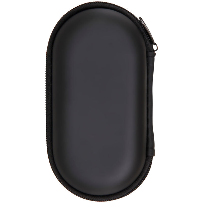 Evolved Travel-Gasm - Gray 9 cm USB Rechargeable Bullet with Travel Case in a sleek black zip-up faux leather case.