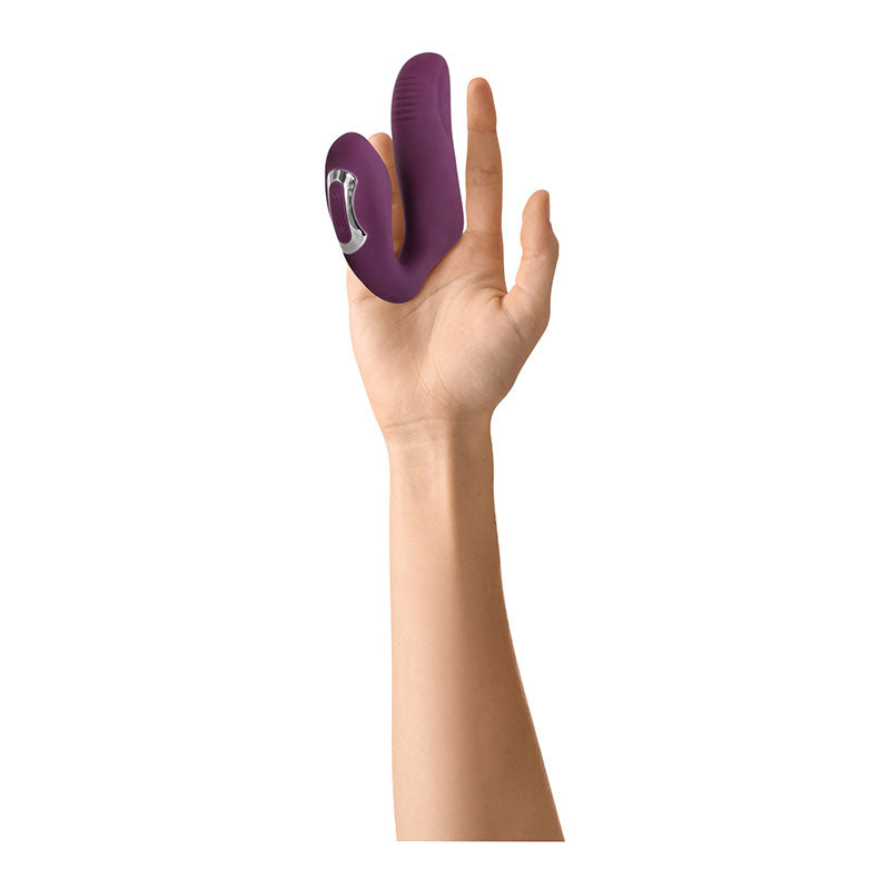 Evolved Helping Hand - USB Rechargeable Dual Finger Stimulator enhancing solo play with dual motors and robust vibrations.