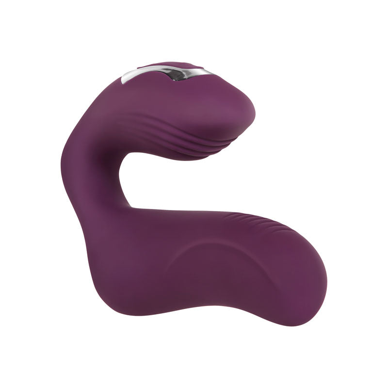 Evolved Helping Hand - USB Rechargeable Dual Finger Stimulator in purple, perfect for intimate essentials for her.