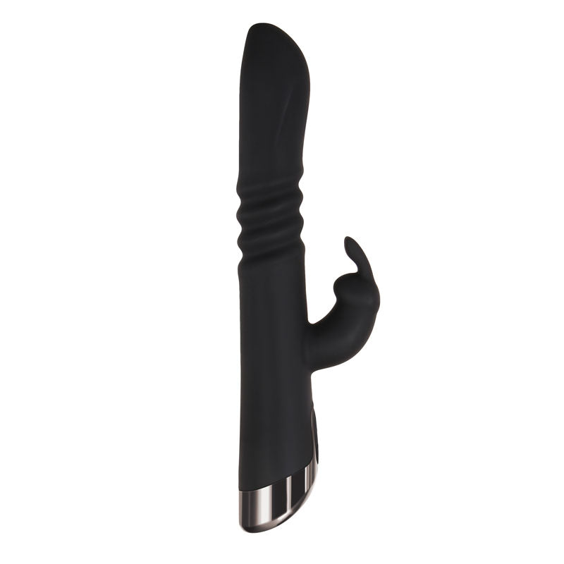 Evolved Rapid Rabbit - 25.4 cm USB rechargeable thrusting rabbit vibrator for powerful stimulation.