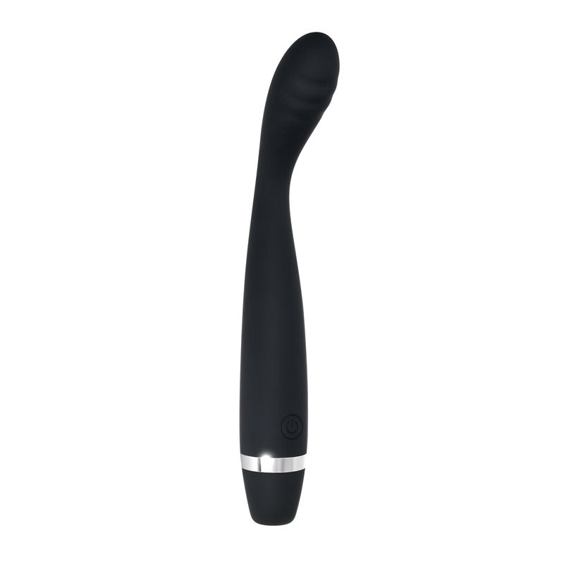 Evolved Skinny G - 17.8 cm USB Rechargeable Vibrator, a sleek black vibrator with a gently arched tip for G-Spot stimulation.