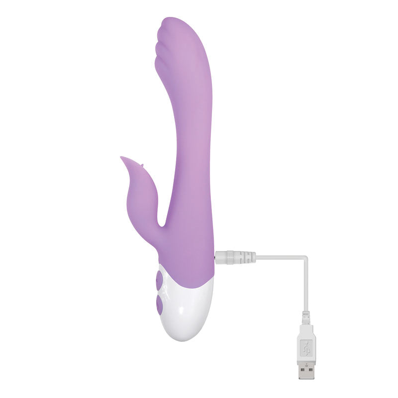 Evolved PLEASING PETAL - Lilac 19.7 cm USB Rechargeable Rabbit Vibrator for intimate essentials for her.