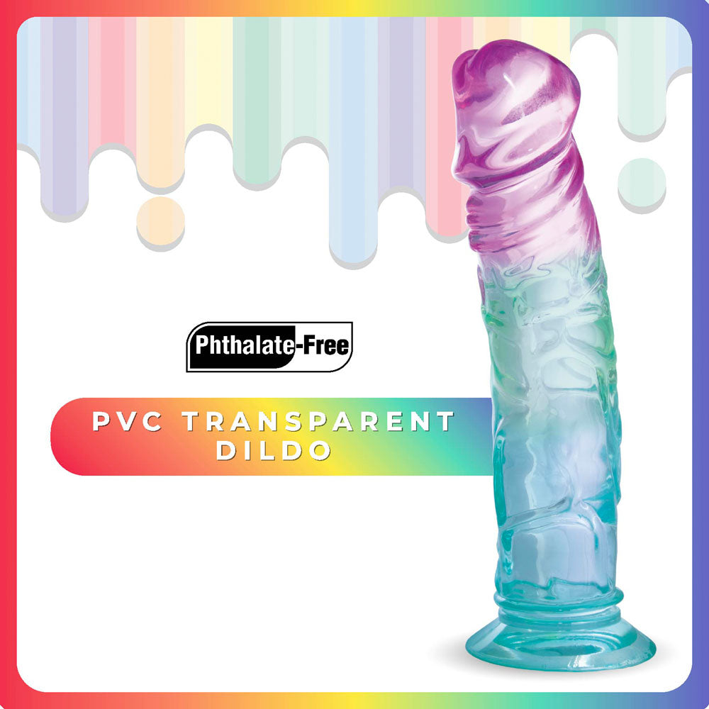 Jellido 18cm Dildo - Clear  18 cm Dildo in PVC, phthalate-free, colorful with a realistic design and strong suction base.