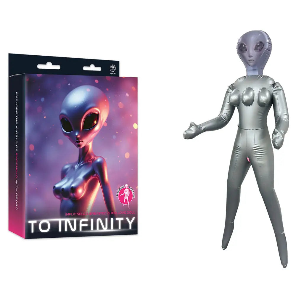 To Infinity - Silver Inflatable Alien Love Doll Excellent Power Discreet Intimate Essentials.