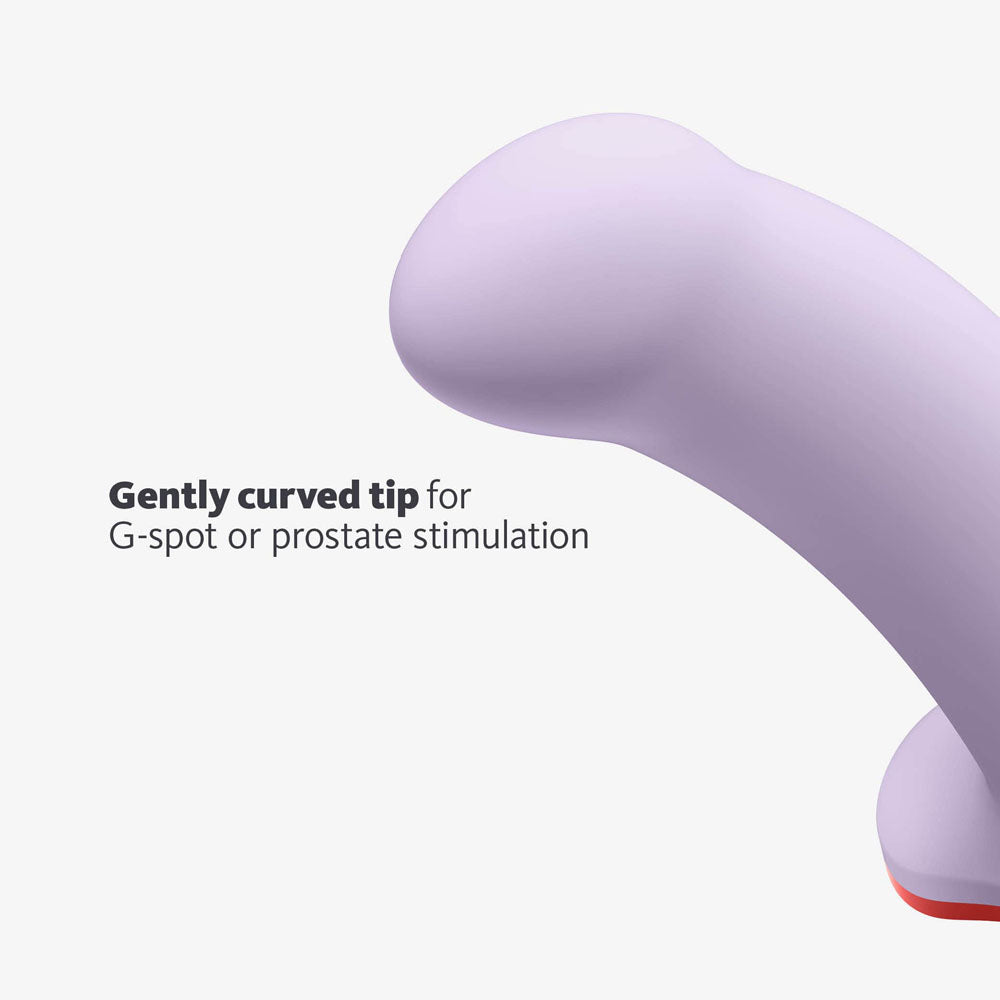 Fun Factory AMOR lavender - Lavender 14.6 cm Dildo with gently curved tip for G-spot or prostate stimulation.