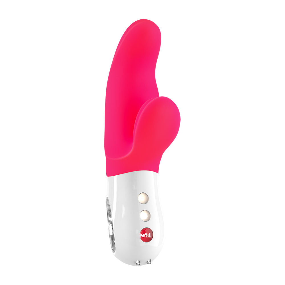 Fun Factory MISS BI - 17 cm USB Rechargeable Rabbit Vibrator in vibrant pink, perfect for G-spot and clitoral stimulation.