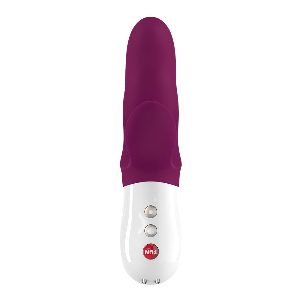Fun Factory MISS BI grape - Grape 17 cm USB Rechargeable Rabbit Vibrator in vibrant purple color with control buttons.