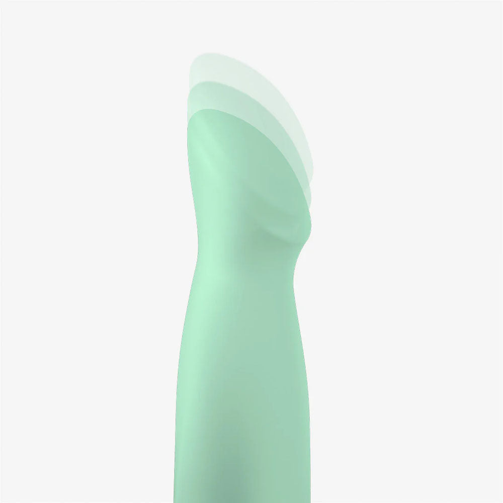 Fun Factory SUNDAZE pistachio - Pistachio 17.5 cm USB Rechargeable Thrusting Vibrator in mint green.