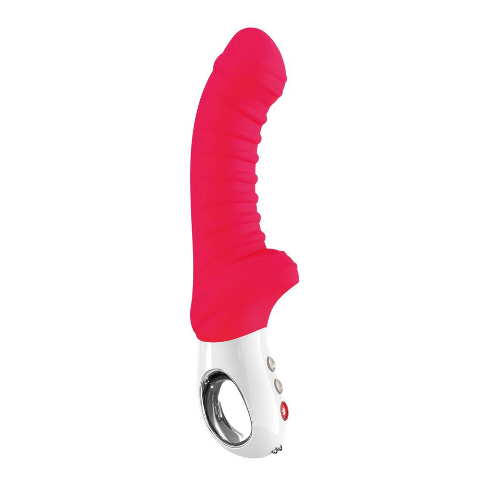 Fun Factory TIGER india - 22.3 USB Rechargeable Vibrator in vibrant pink, designed for powerful vibration and pleasure.