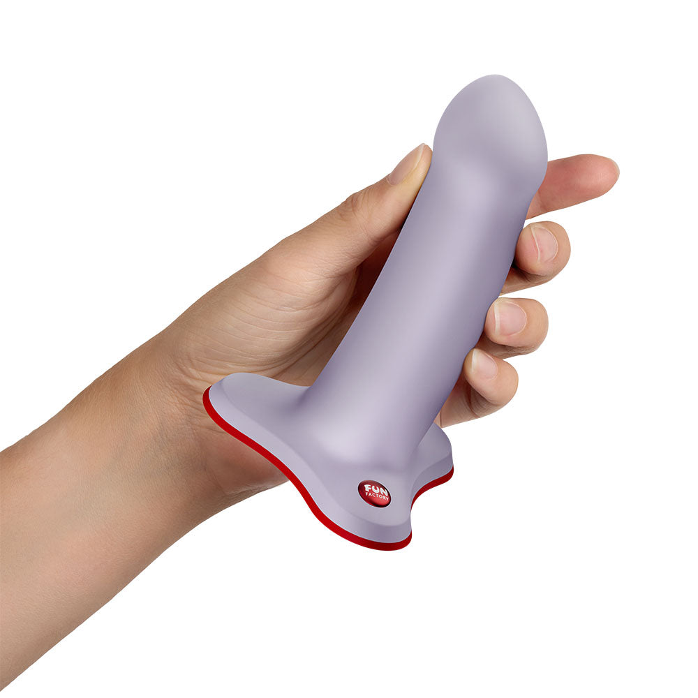 Fun Factory AMOR - 13.5 cm Dildo held in hand, designed for G-spot and prostate stimulation.