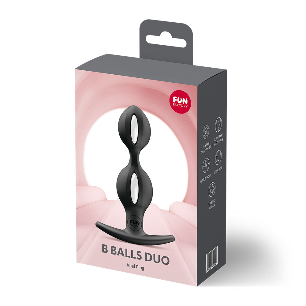 Fun Factory B BALLS DUO - 13 cm Weighted Kegel Balls packaging for anal play.