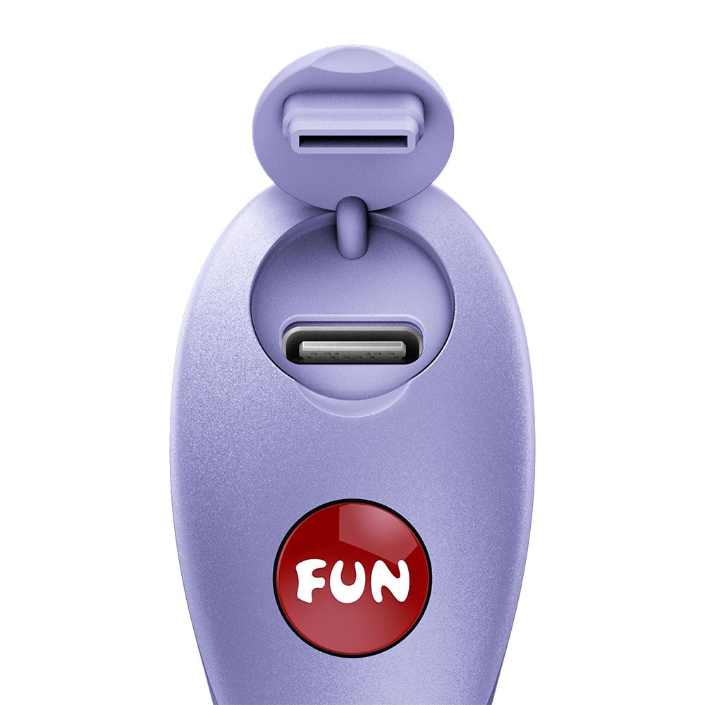 Close-up of the charging port on the Fun Factory BE-ONE - USB-C Rechargeable Finger Stimulator.