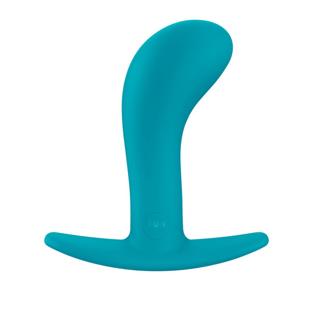 Fun Factory BOOTIE L Aquamarine - Aquamarine 10.9 cm Large Anal Plug in a smooth silicone design.
