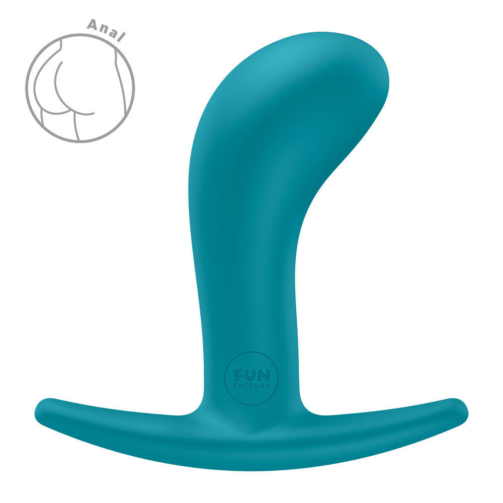 Fun Factory BOOTIE M Aquamarine - Aquamarine 9.4 cm Medium Butt Plug for enhanced anal pleasure.