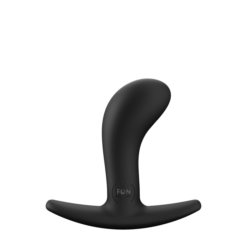Fun Factory BOOTIE S  -  7.9 cm Small Butt Plug in sleek black silicone, designed for comfortable anal pleasure.