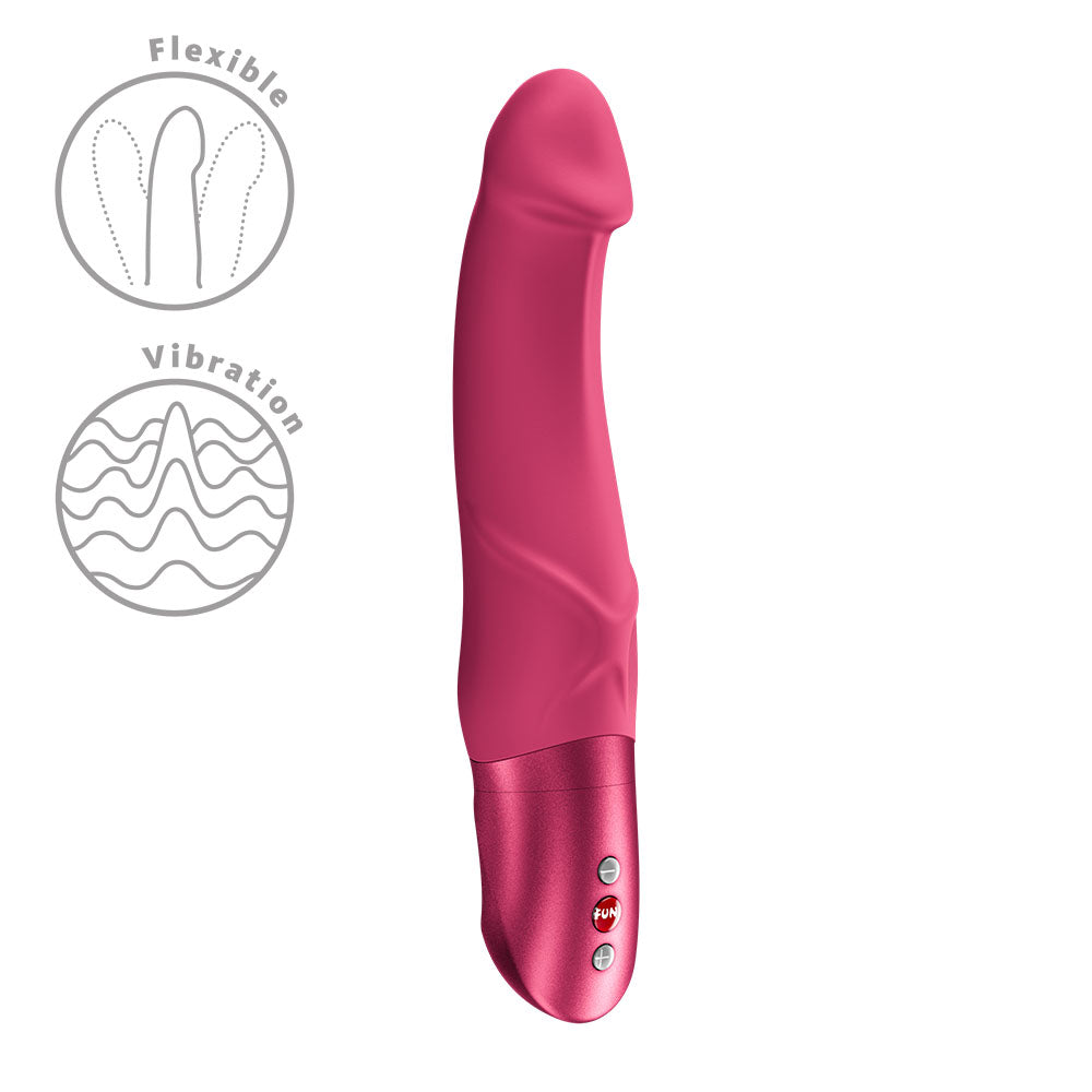 Fun Factory MR. BOSS Raspberry - Raspberry 21 cm Vibrator with flexible shaft and vibration features.