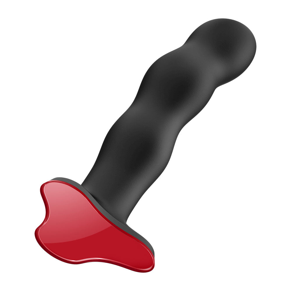Fun Factory BOUNCER - 18 cm Dildo featuring a smooth black design with a red base for enhanced pleasure.