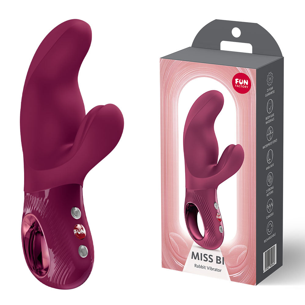 Fun Factory MISS BI Wine  - Wine  17 cm USB-C Rechargeable Vibrator with ergonomic design for G-spot and clitoral stimulation.