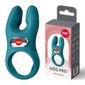 Fun Factory NOS PRO Bottle  - Bottle  USB-C Rechargeable Vibrating Cock Ring displayed with packaging.