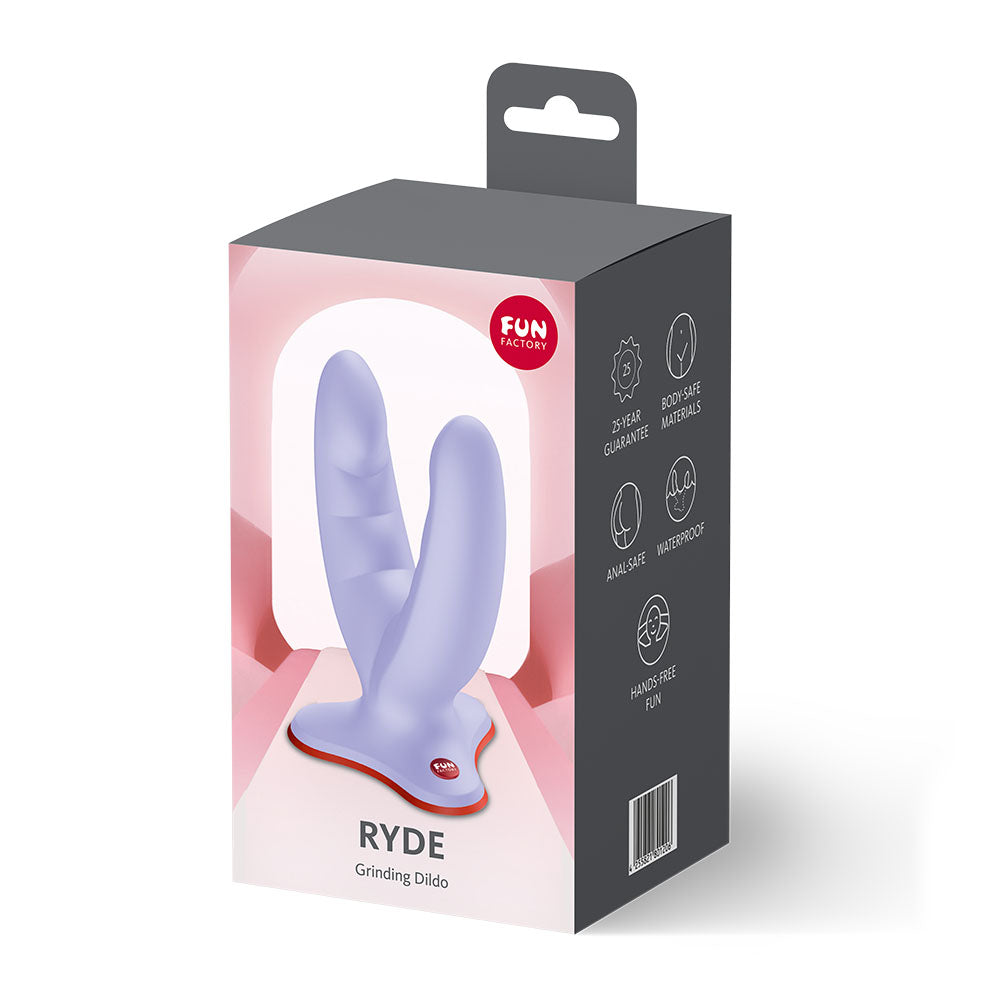 Fun Factory RYDE - Grinding Dildo box packaging showcasing its design and features for intimate essentials.