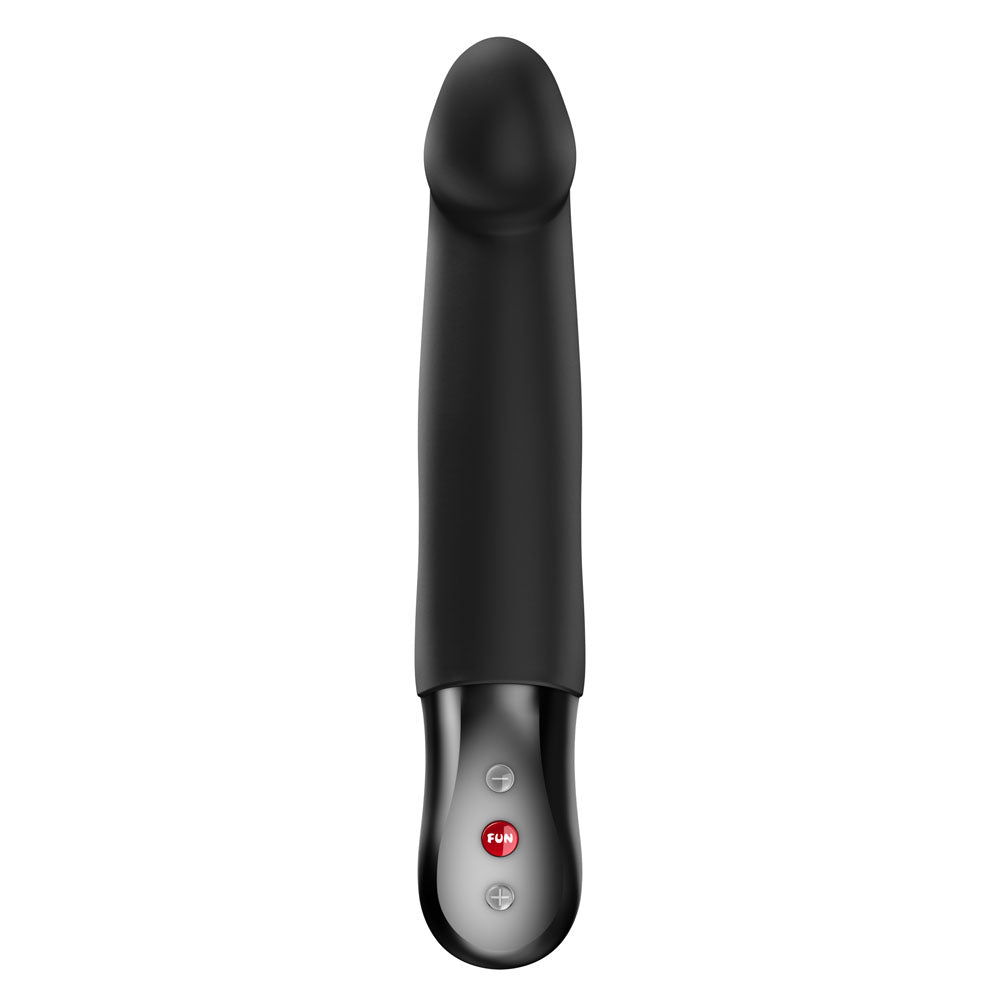 Fun Factory STRONIC REAL - USB Rechargeable Thrusting Vibrator showcasing sleek design and intuitive controls.