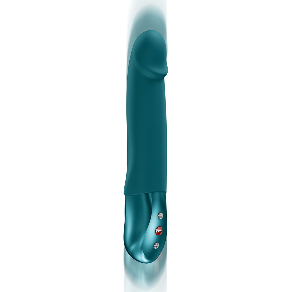 Fun Factory STRONIC REAL Bottle  - Bottle  USB Rechargeable Thrusting Vibrator in sleek teal design.