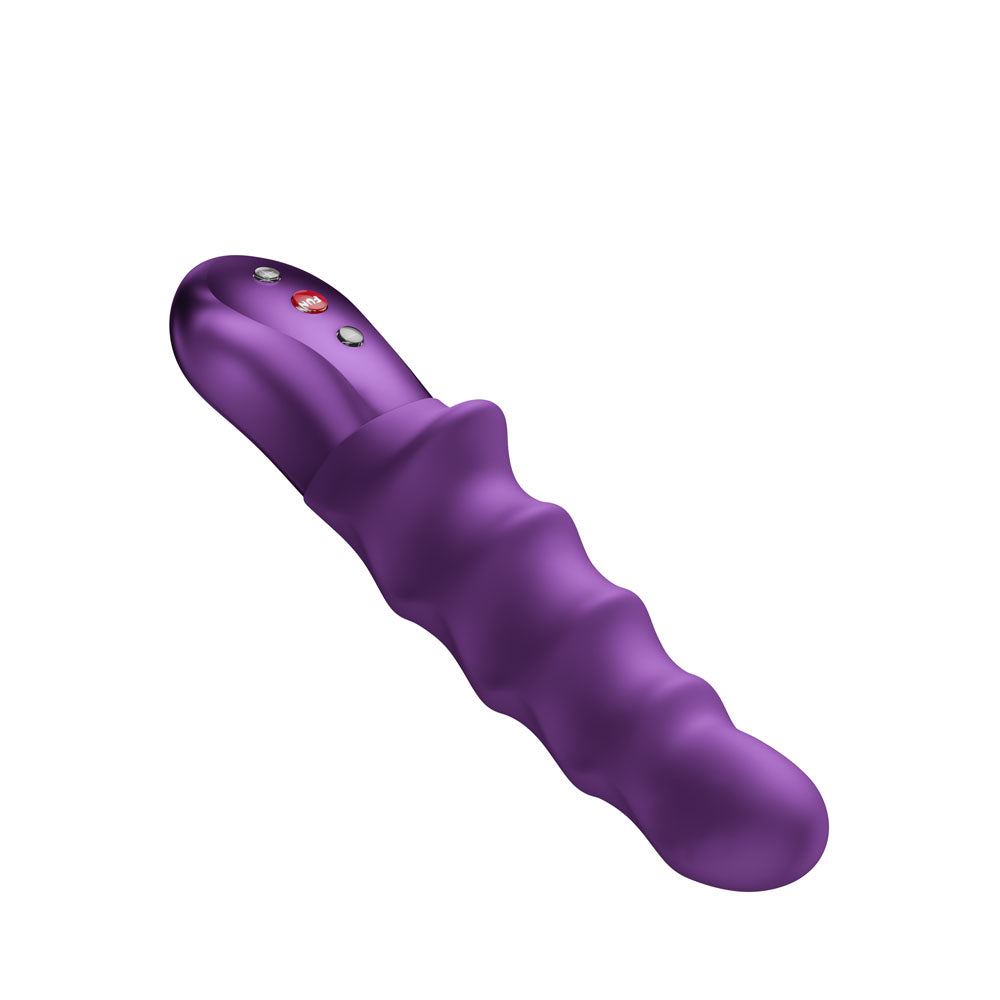 Fun Factory STRONIC SURF -  USB Rechargeable Thrusting Vibrator in purple, featuring a unique textured design for pleasure.