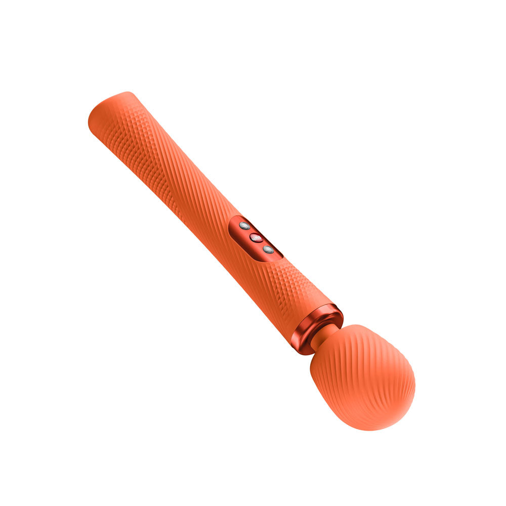 Fun Factory VIM Orange - Orange USB-C Rechargeable Rumbling Massage Wand designed for ultimate pleasure and deep massages.