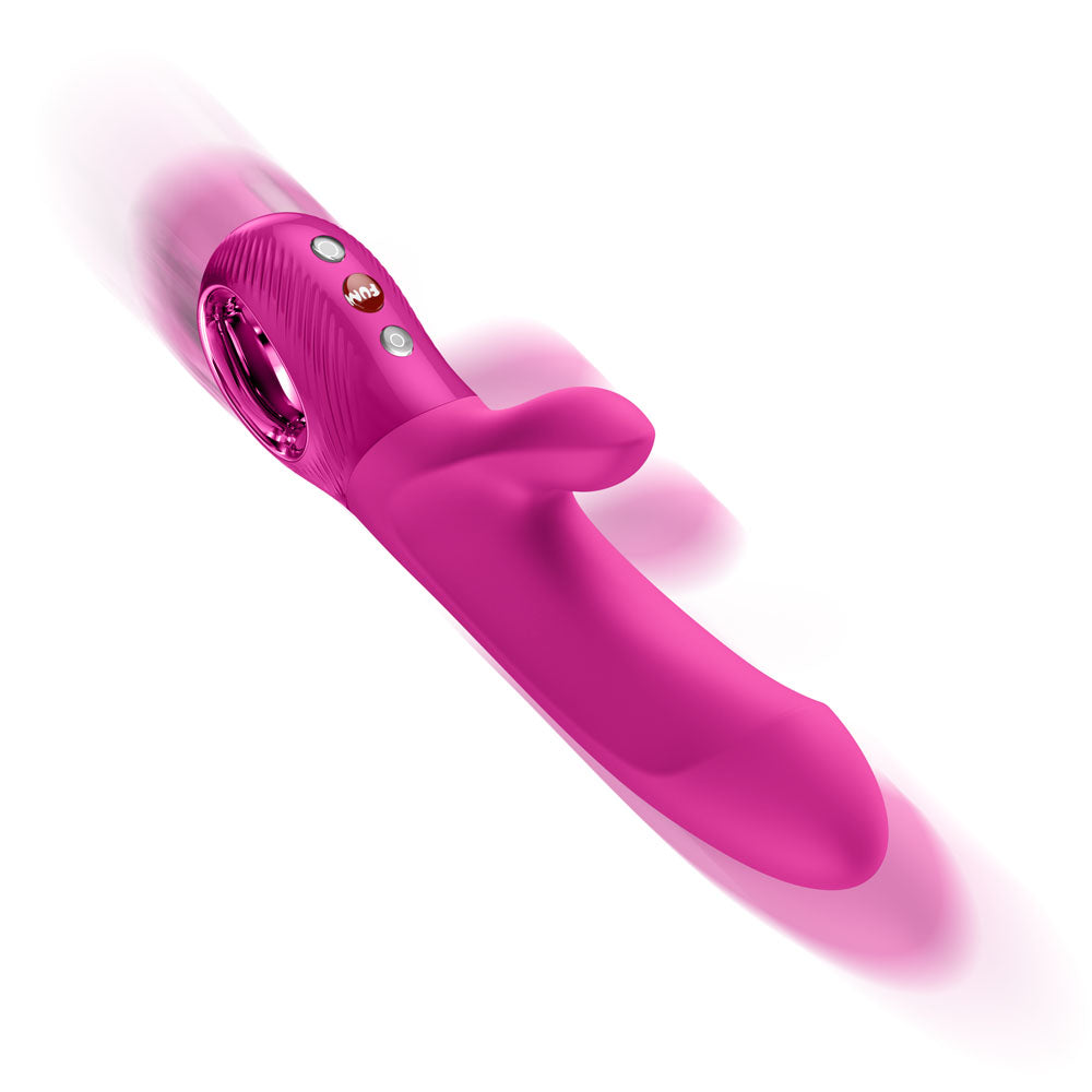 Fun Factory BI STRONIC EMBRACE Magenta - Magenta USB-C Rechargeable Thrusting Vibrator on a white background