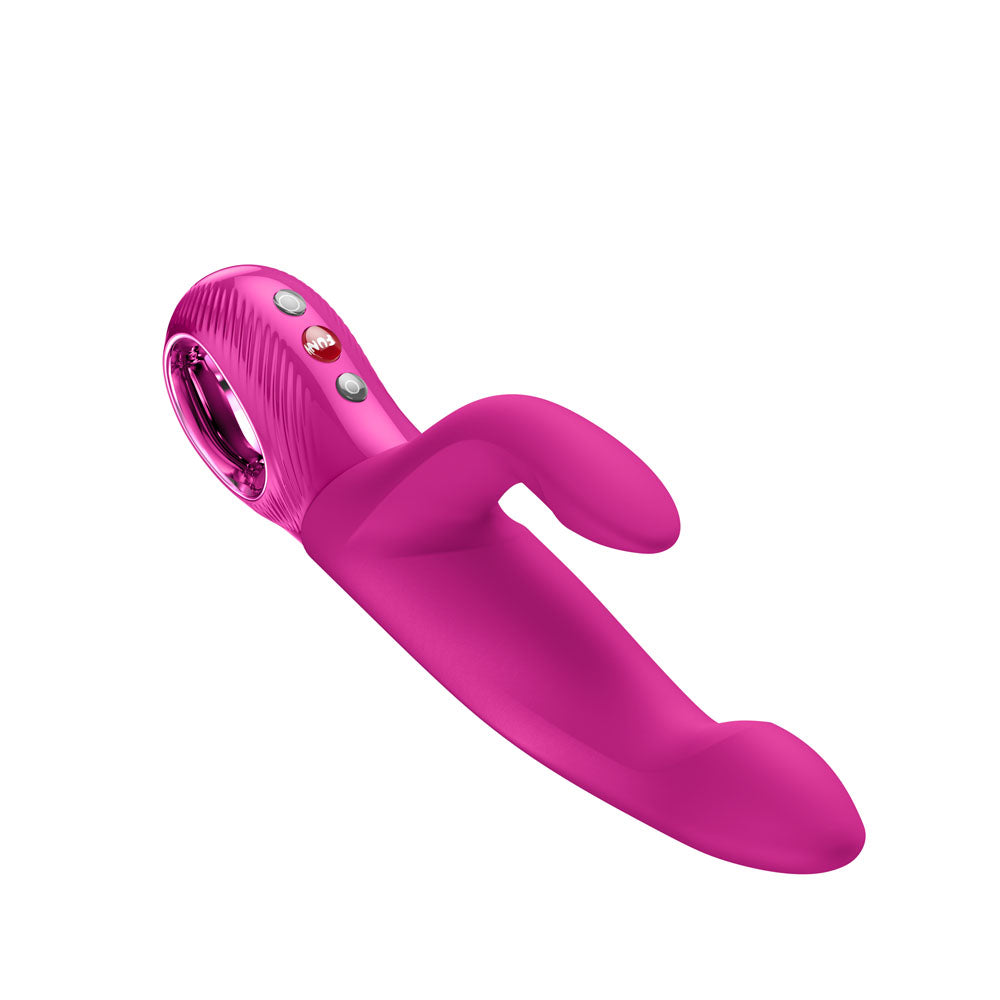 Fun Factory BI STRONIC IMMERSE Magenta - Magenta 22.1 cm USB-C Rechargeable Thrusting Vibrator on a white background.