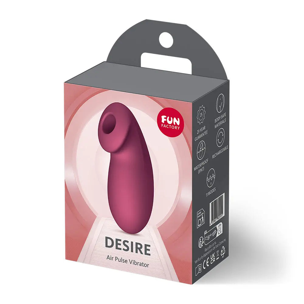Fun Factory DESIRE Wine  - Wine  USB Rechargeable Air Pulse Stimulator Fun Factory Discreet Intimate Essentials.