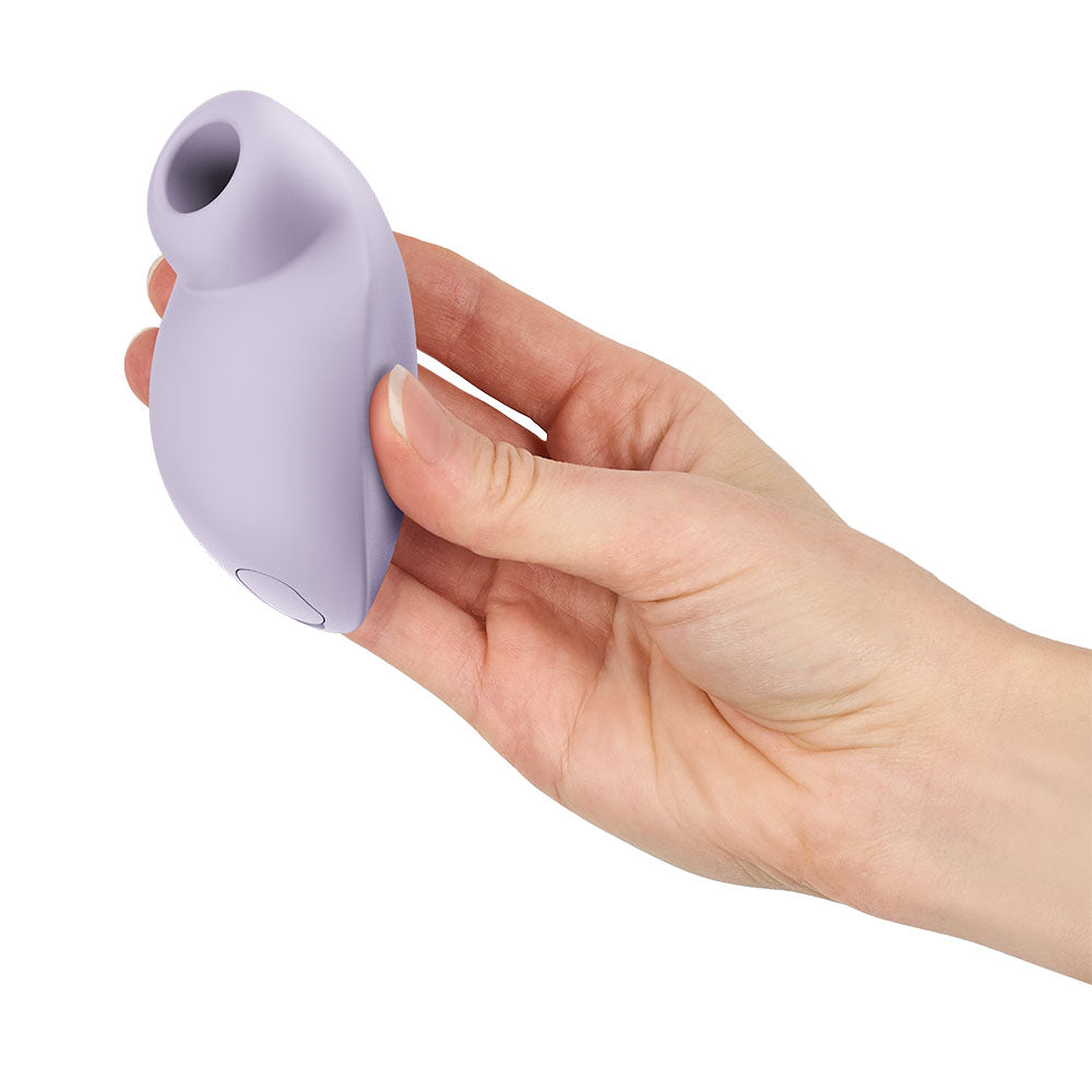 Fun Factory GAIA - USB Rechargeable Air Pulse Stimulator held in hand, showcasing its ergonomic design and body-friendly silicone.