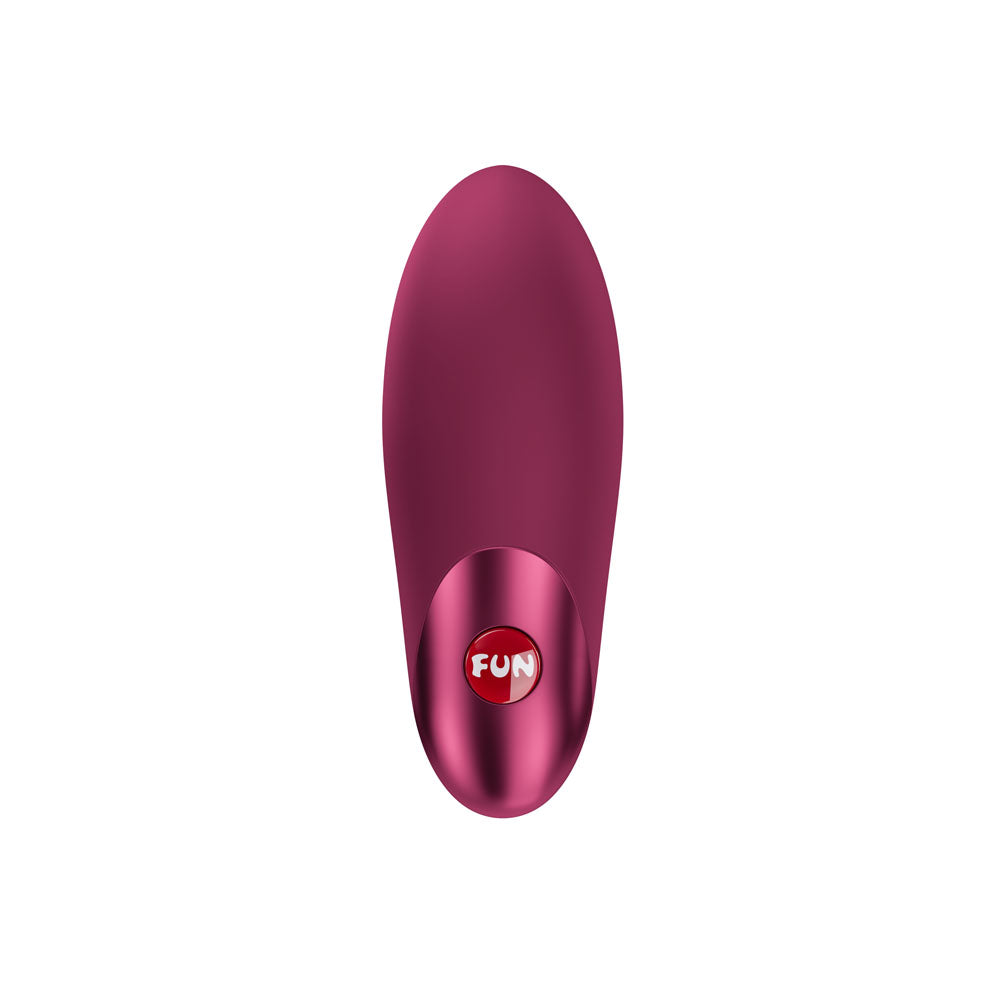 Fun Factory CHARME Wine  - Wine  USB-C Rechargeable Stimulator top view in vibrant maroon color.