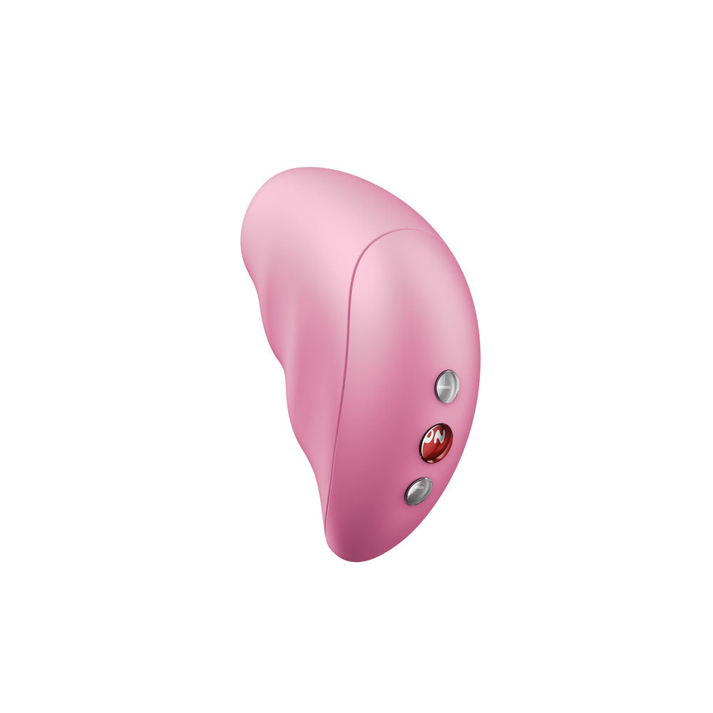 Fun Factory INTENSE Rose - Rose USB Rechargeable Air Pulse Stimulator in sleek pink design with control buttons.