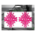 GLOW Fashion Pasties Set - Glow Crystals featuring neon pink glow in the dark crystal design, perfect intimate essentials for her.