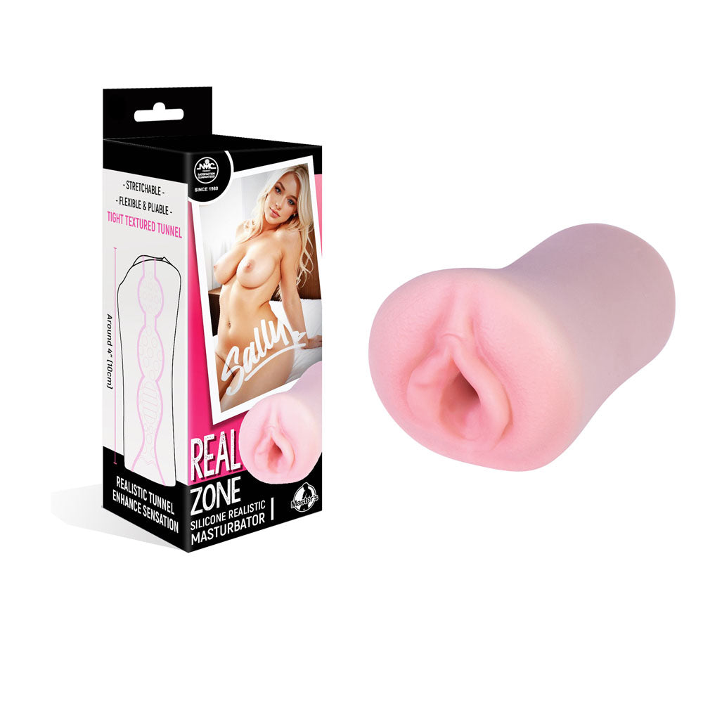 Real Zone Vagina Stroker -  Vagina Mini Stroker with realistic texture and pink silicone design.