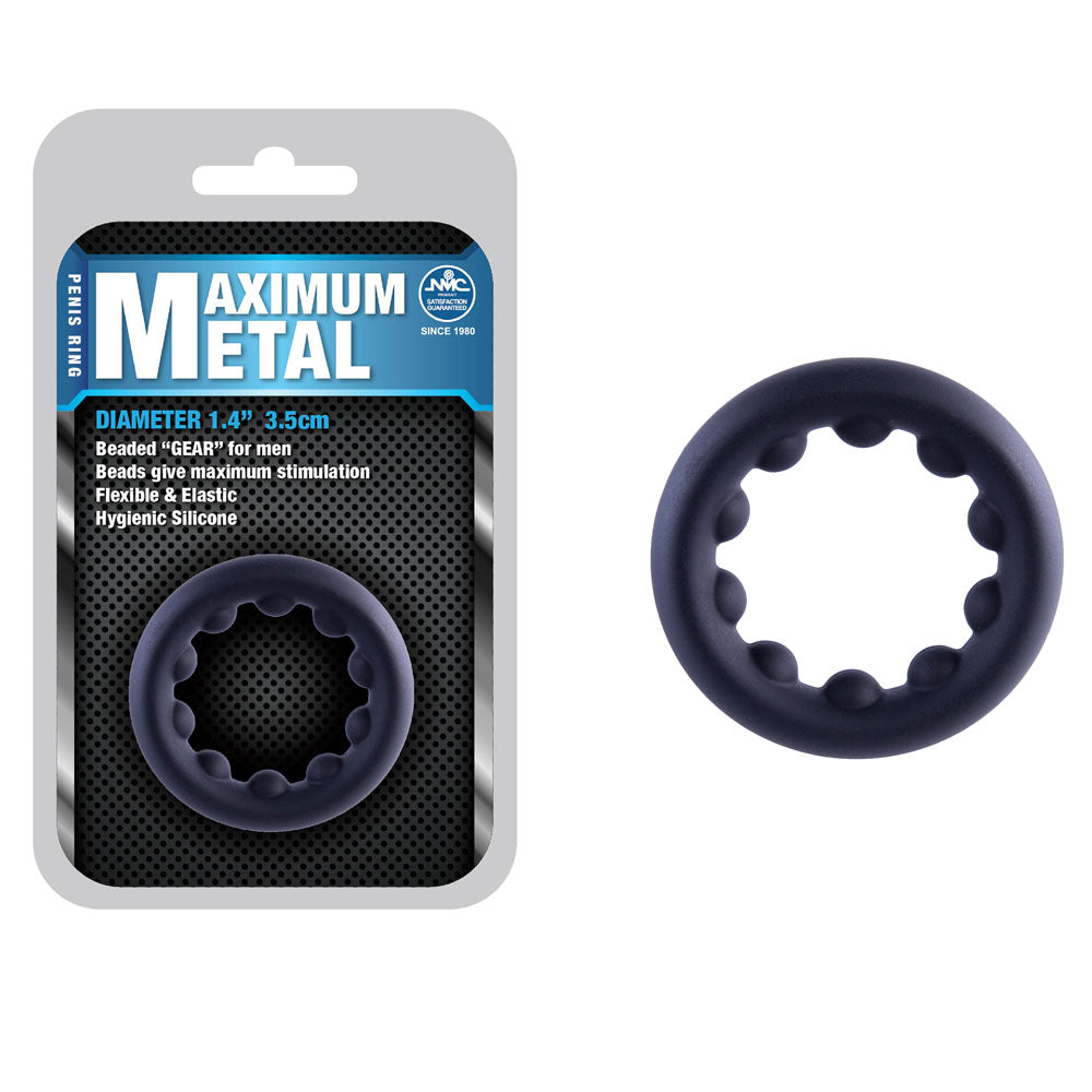 Maximum Metal -  35 mm Cock Ring in packaging, designed for enhanced stimulation and comfort.