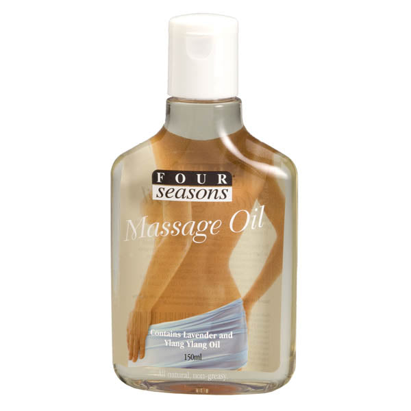 Four Seasons Massage Oil - Ylang & Lavender Massage Oil - 150 ml Bottle with calming natural oils for aromatherapy