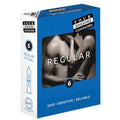 Four Seasons Regular Condoms - Regular Fit Lubricated Condoms - 6 Pack packaging with safe, sensitive, and reliable features.