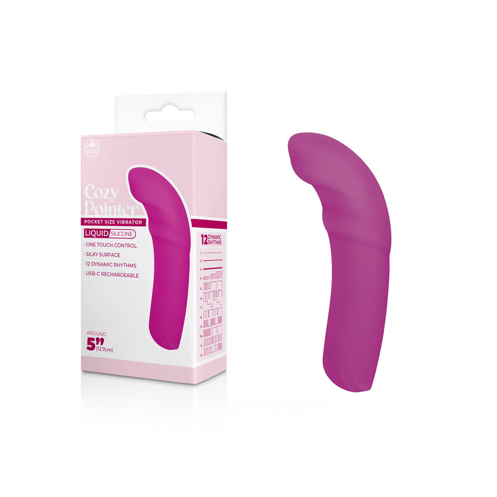 Cozy Pointer -  -  12.7 cm USB Rechargeable Curved Mini Vibrator with liquid silicone, one touch control, and 12 rhythms.