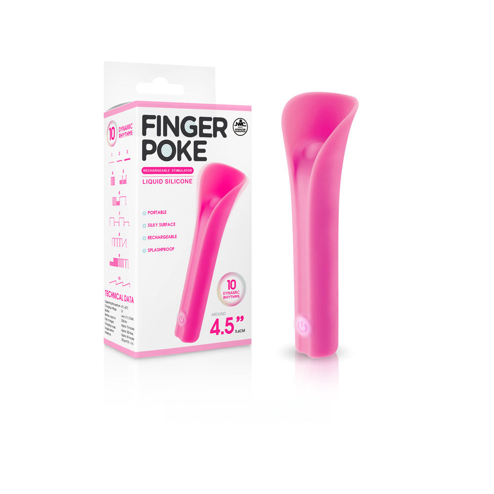 Finger Poke -  -  11.4 cm USB Rechargeable Bullet with silky silicone and 10 vibration rhythms.