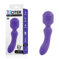 Xciter -  -  16.5 cm USB Rechargeable Massage Wand in purple with packaging, designed for intimate essentials.